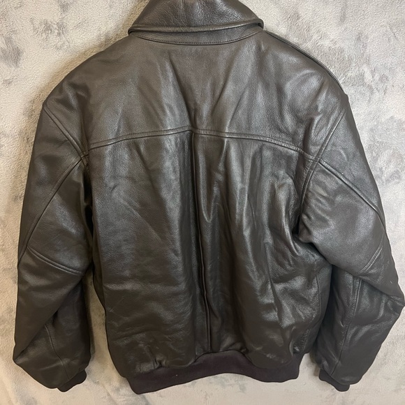 LL Bean Flying Tiger Bomber Goatskin Leather Jacket ThinsulateSize Large - Tall - Picture 2 of 11